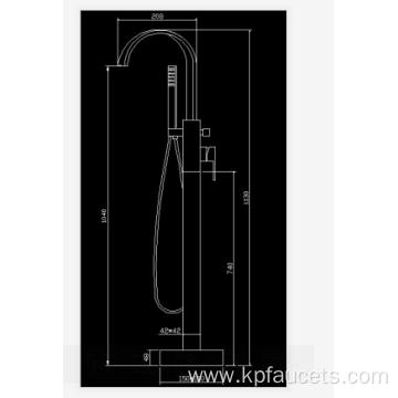 Brass Single Handle with Hand Shower Faucets Freestanding Bathtub Faucet Tub Filler Floor Mount